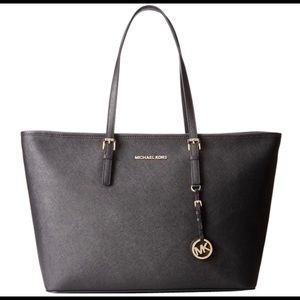 Michael Kors Jet Set Tote Black Saffiano Leather
